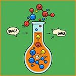 Comic style image to show a chemical reaction.